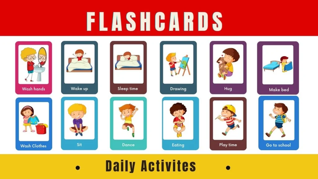 First 50 Flashcards | Daily Activities Flashcards | Daily Routines Flashcards