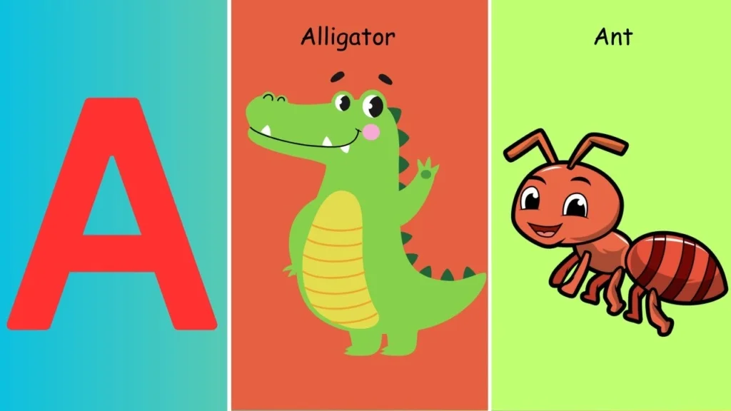 Letter A flashcards | Learn letter (A) words for kids