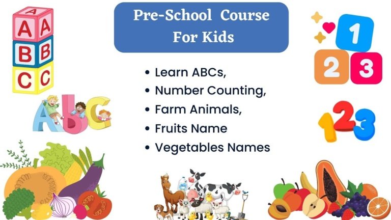 Preschool Complete Course | Learn ABCs, 123s Counting Numbers, Animals, Fruits and Vegetable Names