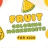 Fruit Coloring Worksheets for kids