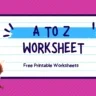 Free Printable Alphabet A to Z Worksheet for Kids 2024