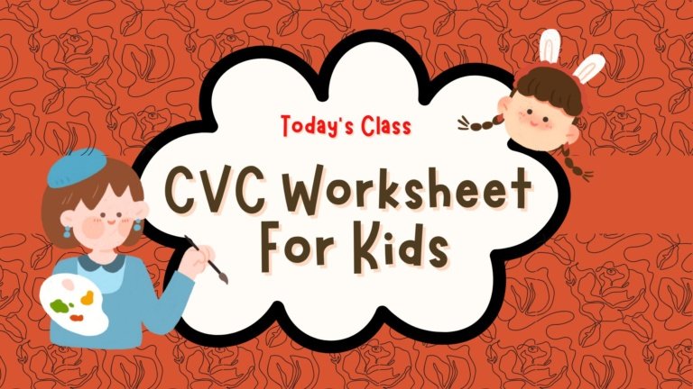 CVC Worksheet For Kids/ 3 Words Worksheet