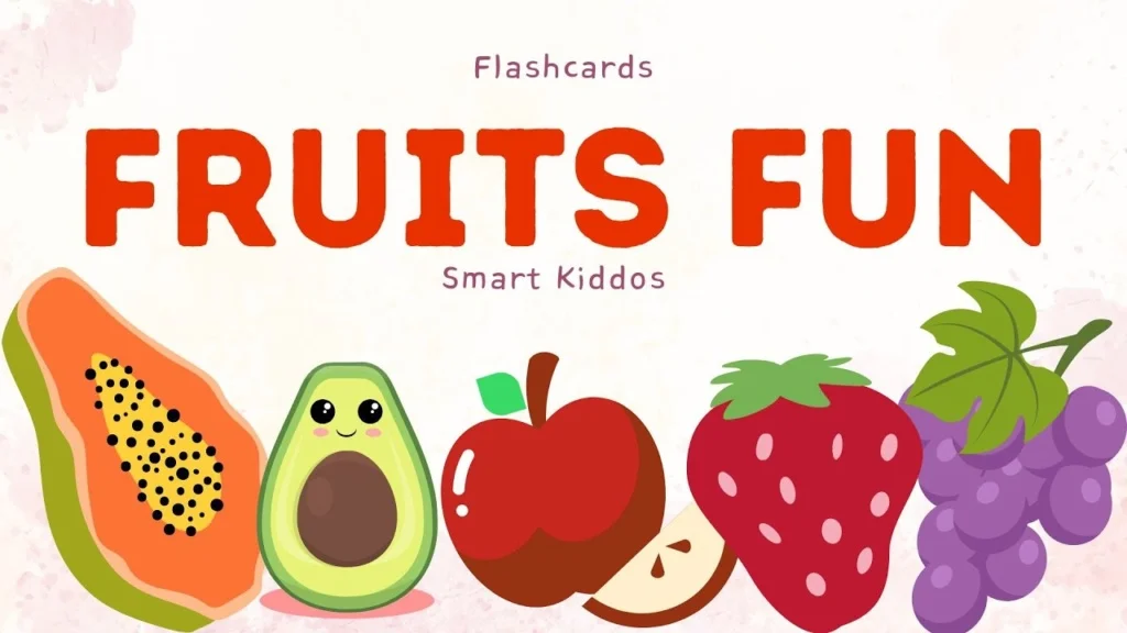 Fruits Names Flashcards for kindergarten