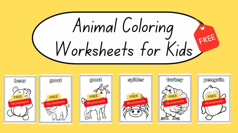 Learning with Our Free Animals Coloring Worksheets for Kids