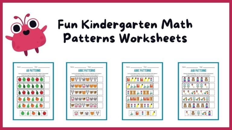 Fun Kindergarten Math Patterns Worksheets