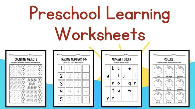 Preschool Learning Worksheets: 20 Fun Activities for Early Education