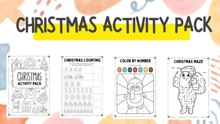 Christmas Activity Pack Worksheet for Kids – Fun and Learning Combined!