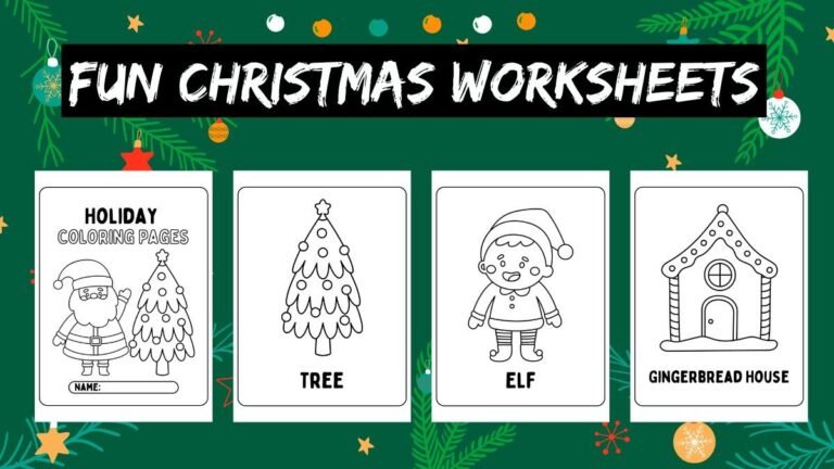 Fun Christmas Holiday Coloring Worksheets for Kids