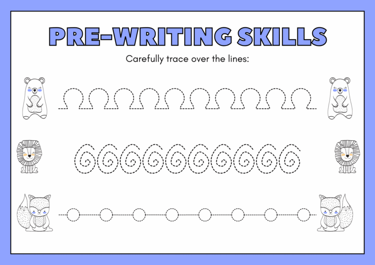 Pre-Writing Skills Tracing Worksheets