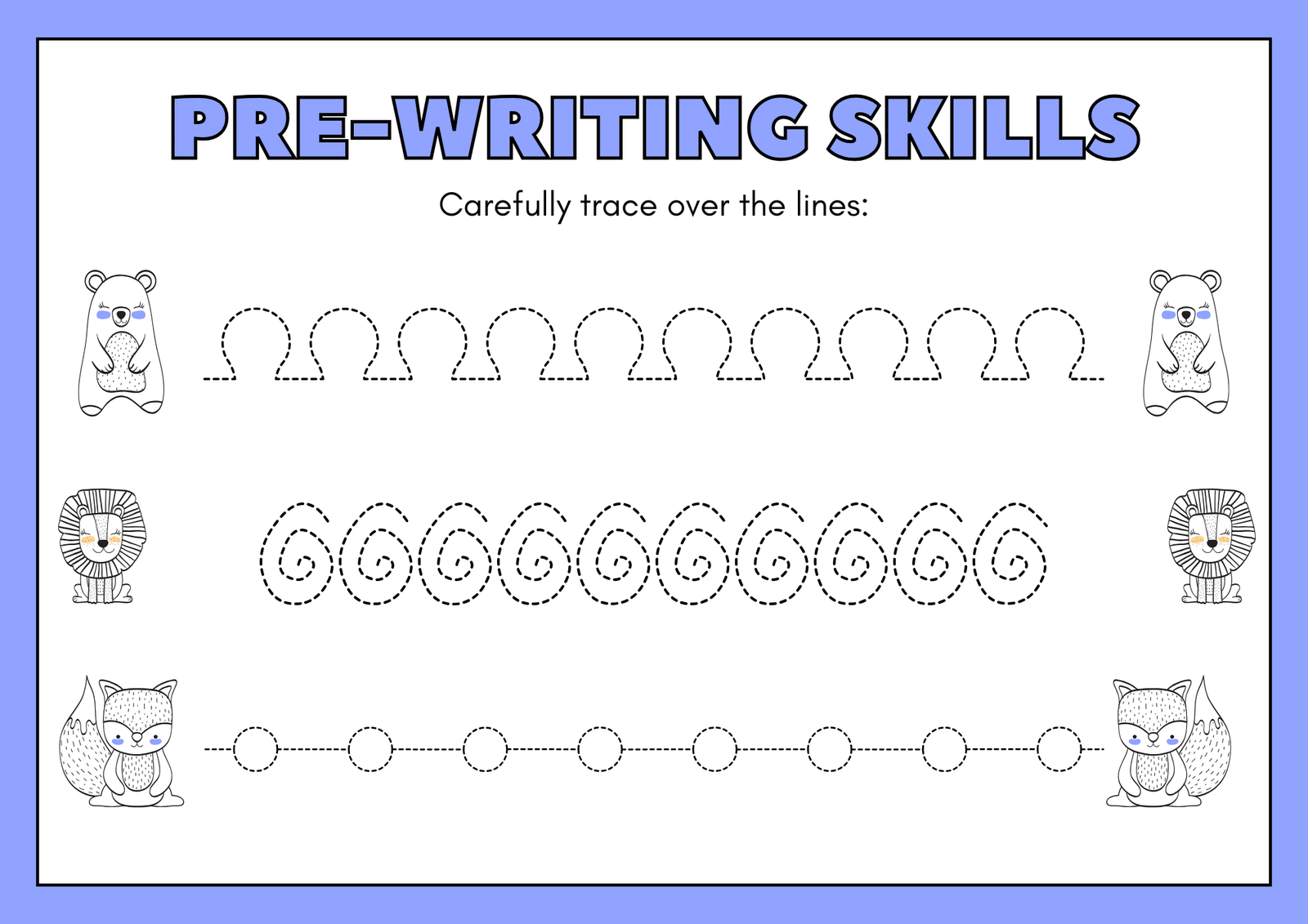 Pre-Writing Skills Tracing Worksheets