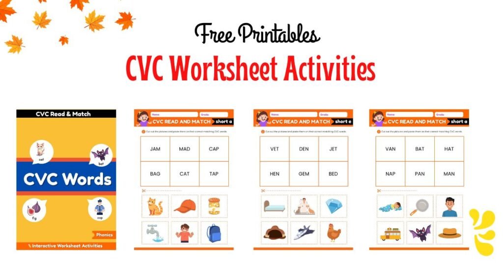 CVC Worksheet Activities
