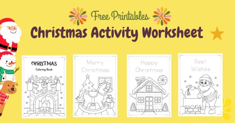 Christmas Children Coloring Worksheets for Kids – Free Printable Fun Activities
