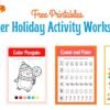 Winter Holiday Activity Worksheets for Kids – Free Printable Fun for Learning & Play